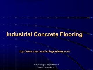 Industrial Concrete Flooring

    http://www.xtremepolishingsystems.com/




              www.xtremepolishingsystems.com
                 Call @ (954) 601-5734
 