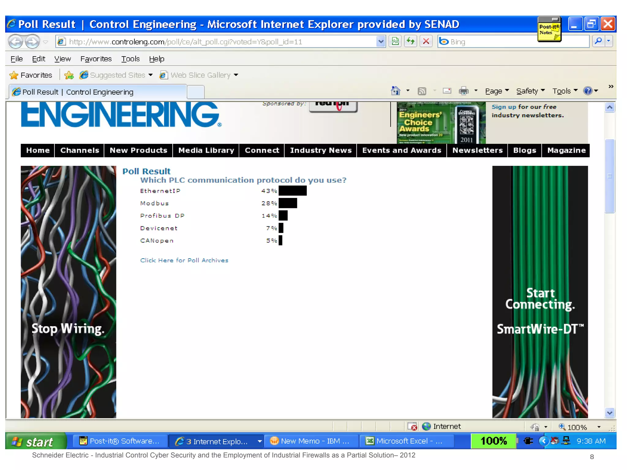 Schneider Electric - Industrial Control Cyber Security and the Employment of Industrial Firewalls as a Partial Solution– 2012   8
 
