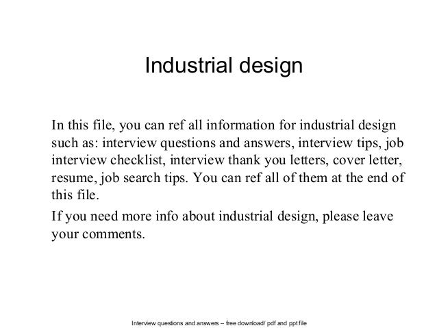 industrial design industrial design cover letter