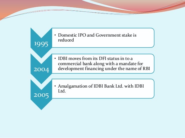 industrial development bank of india The industrial development bank of india (idbi) was established on july 1, 1964 under an act of parliament as a wholly owned subsidiary of the reserve bank of india . industrial development bank of india The industrial development bank of india (idbi) was established on july 1, 1964 under an act of parliament as a wholly owned subsidiary of the reserve bank of india .