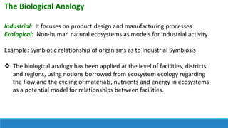 The Biological Analogy
Industrial: It focuses on product design and manufacturing processes
Ecological: Non-human natural ...