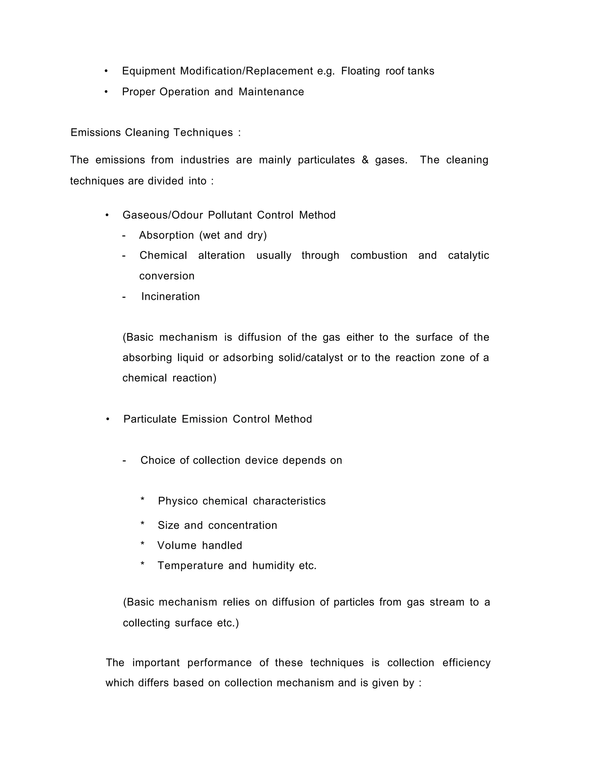 Industrial emission control techniques PDF