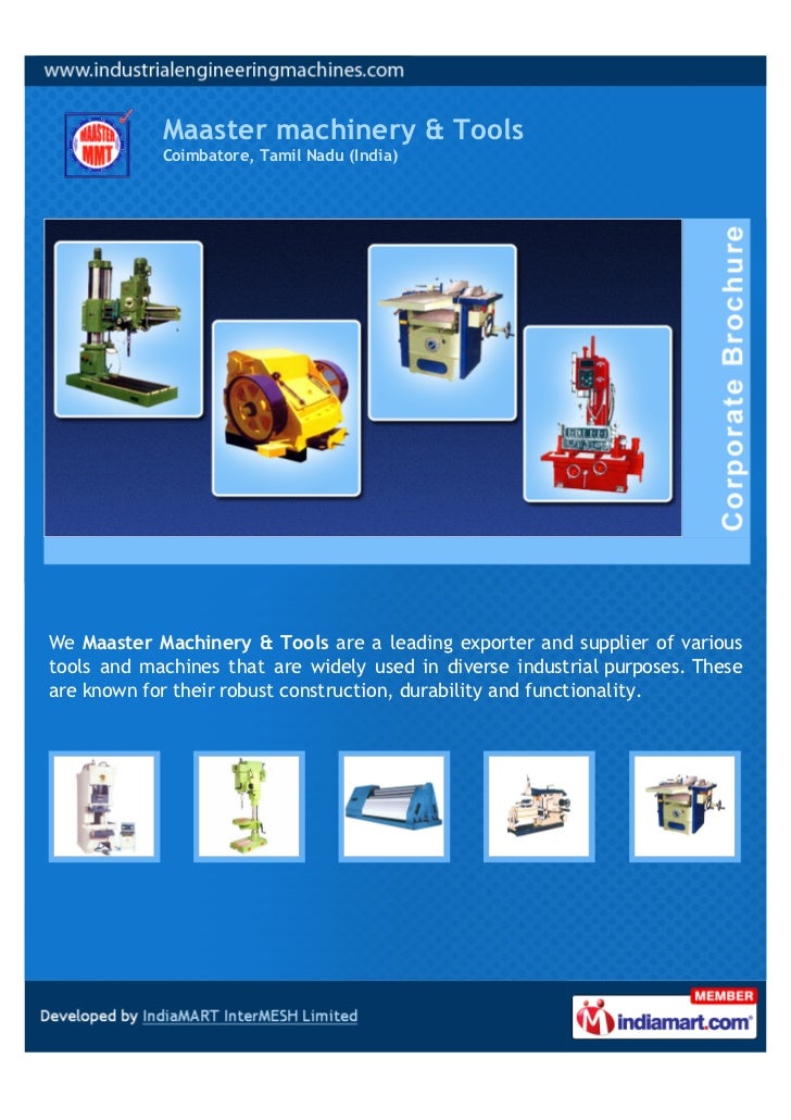 Maaster machinery & Tools, Coimbatore, Industrial Machines