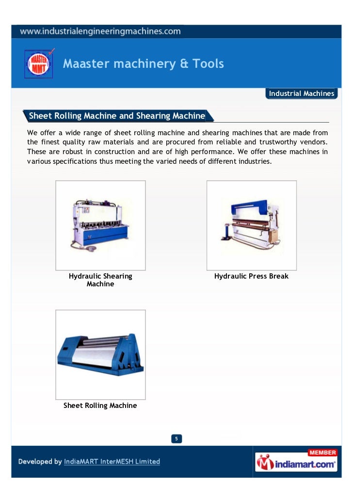 Maaster machinery & Tools, Coimbatore, Industrial Machines