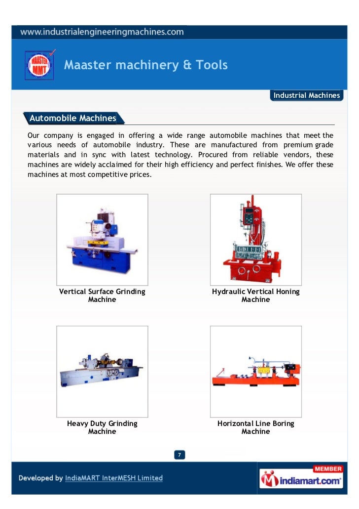Maaster machinery & Tools, Coimbatore, Industrial Machines