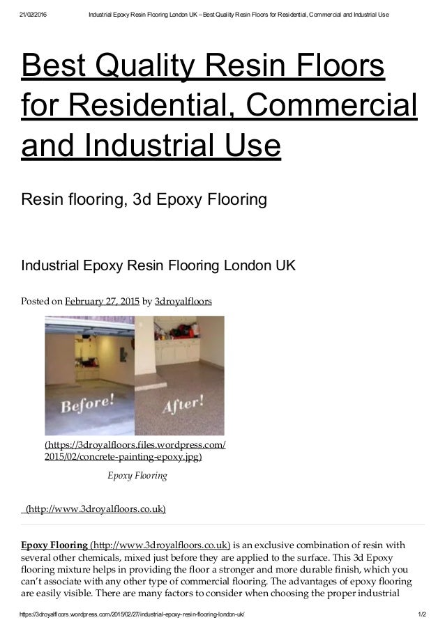 Industrial Epoxy Resin Flooring London Uk Best Quality Resin Floors