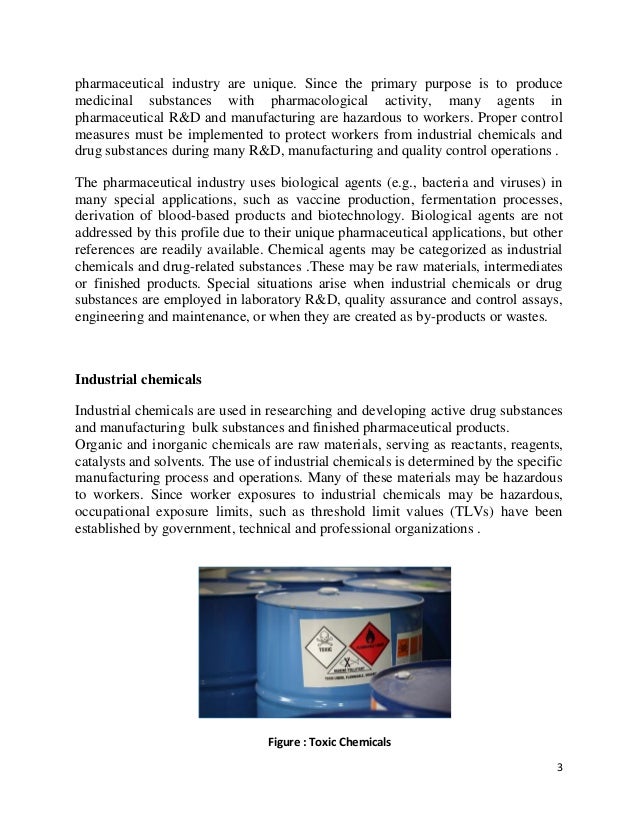 Industrial hazards in pharmaceutical plant