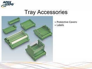 Tray Accessories
• Protective Covers
• Labels
 