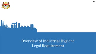 10
10
Overview of Industrial Hygiene
Legal Requirement
 