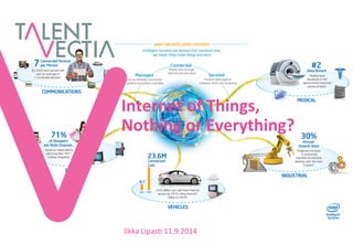 Internet 
of 
Things, 
Nothing 
or 
Everything? 
Ilkka 
Lipas* 
11.9.2014 
 