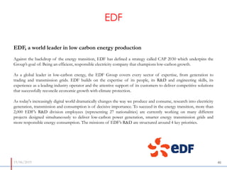19/06/2019 4646
EDF
EDF, a world leader in low carbon energy production
Against the backdrop of the energy transition, EDF...