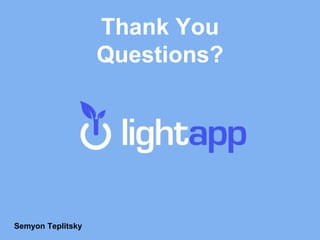 Thank You
Questions?
Semyon Teplitsky
 
