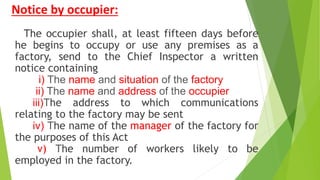 THE FACTORIES ACT, 1948
Chapter - II
THE INSPECTING STAFF
 