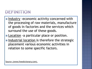 ビジネス・経済 Industrial Location Economics World Industries: Locational Patterns and Problems-Economic