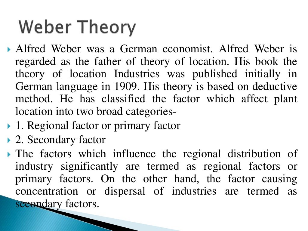 Industrial location weber and sargent theory