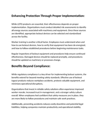 Comprehensive Guide to Industrial Lockout Tagout Products for Safety ...
