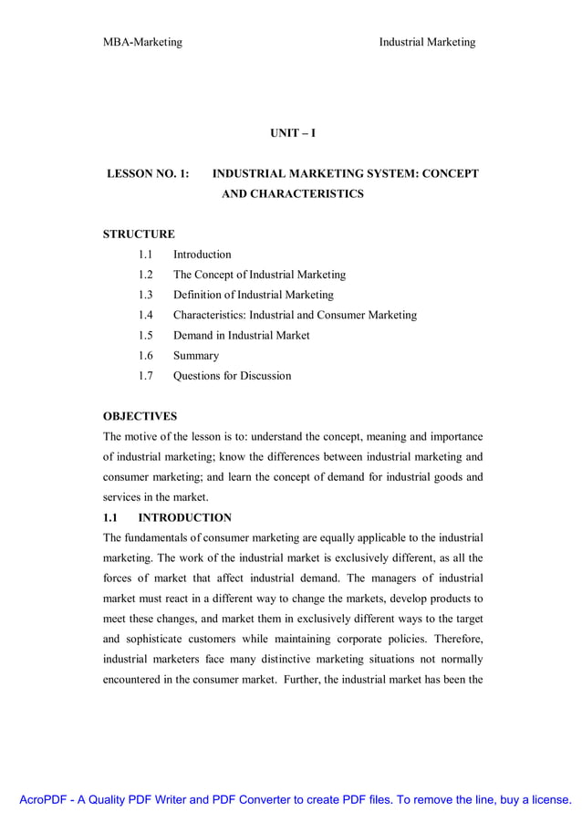 Industrial marketing PDF