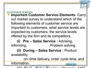 IM/3-15/16
CUSTOMER SERVICE
   Important Customer Service Elements. Carry 
    out market survey to understand which of t...