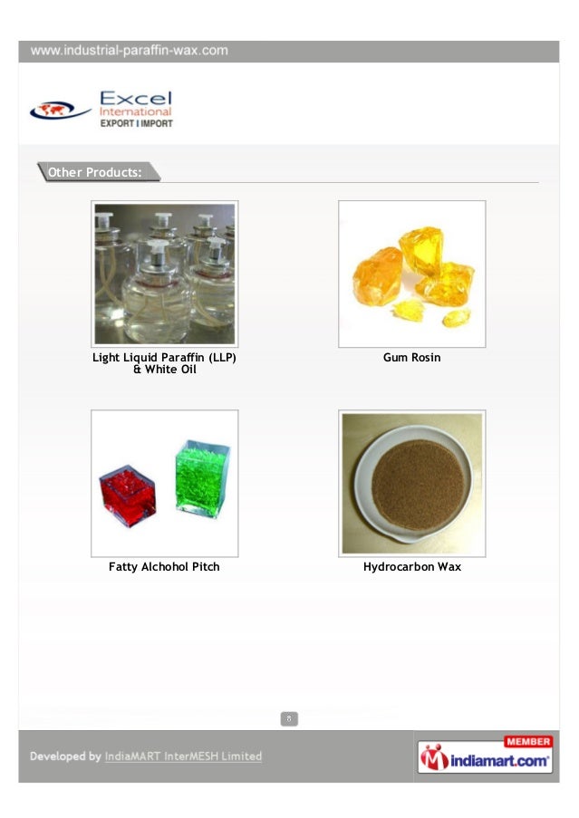 Excel International, Mumbai, Paraffin Wax Fully Refined