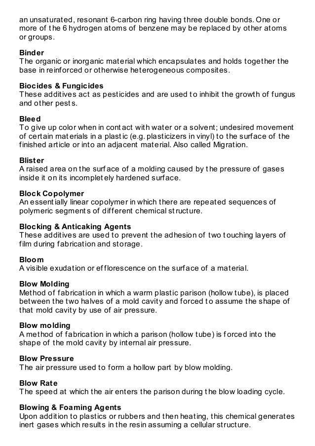 Industrial Plastics Glossary Of Terms Industrial Plastics Glossary Of Terms