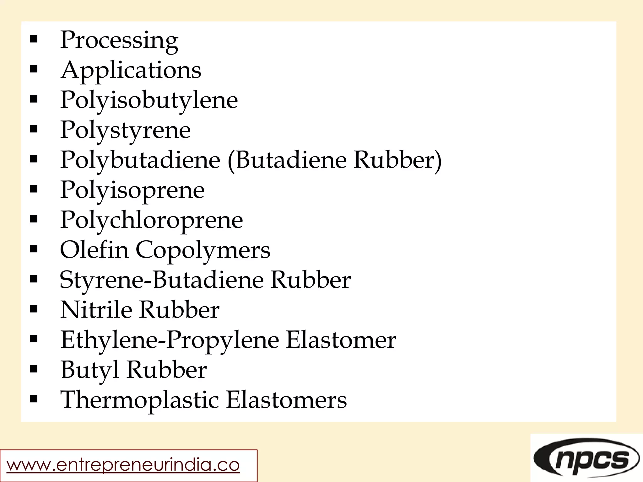 Industrial Polymers, Additives, Colourants and Fillers | PPT