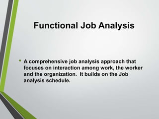 Job Function Analysis Job Analysis and job Performance | PPT