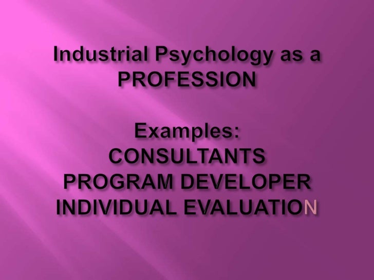 Industrial Psychology