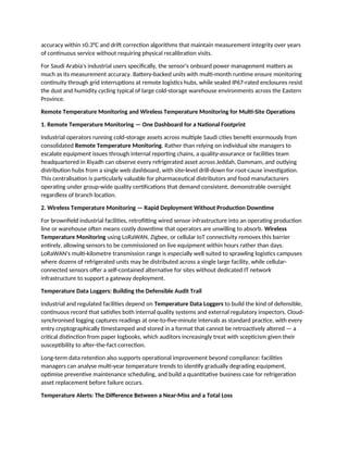 Industrial Refrigerator Monitoring Solutions for Saudi Arabia's Harsh ...