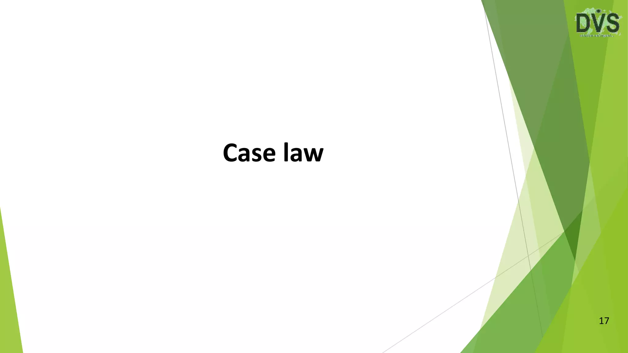 Case law
17
 