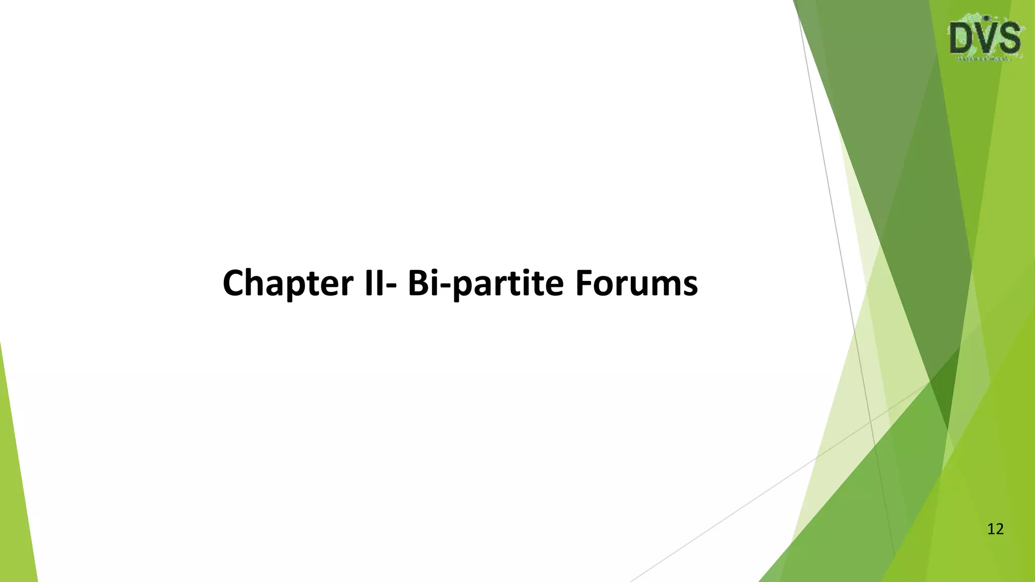 Chapter II- Bi-partite Forums
12
 