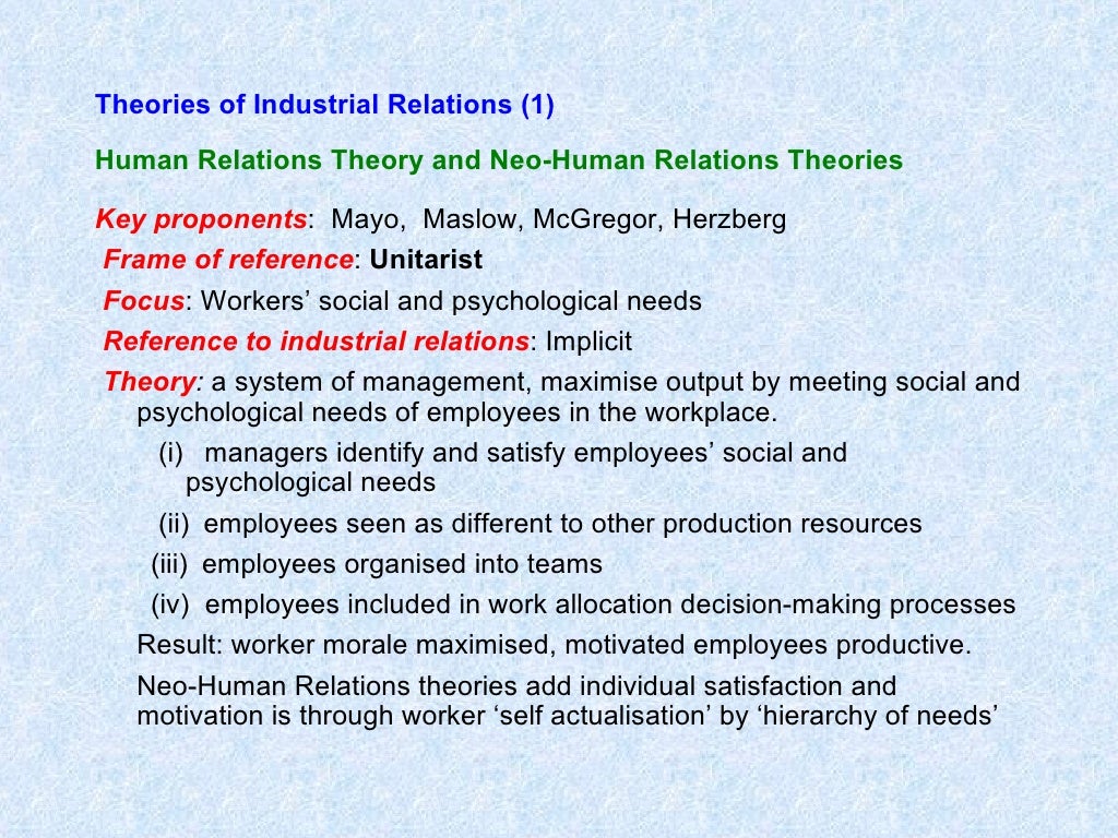 Industrial relation theories