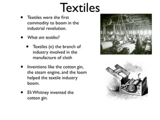 Textile Invention Industrial Revolution | KEY