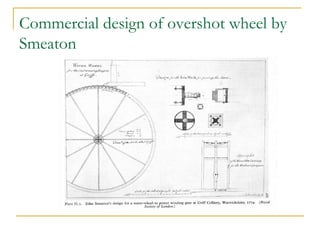 Commercial design of overshot wheel by
Smeaton
 
