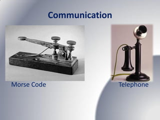 Communication




Morse Code                   Telephone
 