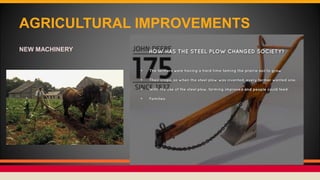 AGRICULTURAL IMPROVEMENTS
NEW MACHINERY
 