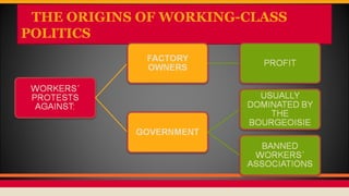TRADE UNIONS
• This movement emerged in 1830s.
• This were associations of workers in
particular types of work, for exampl...