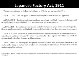 Japanese Factory Act, 1911
 