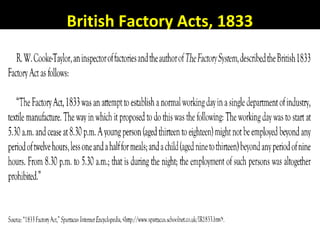 British Factory Acts, 1833
 