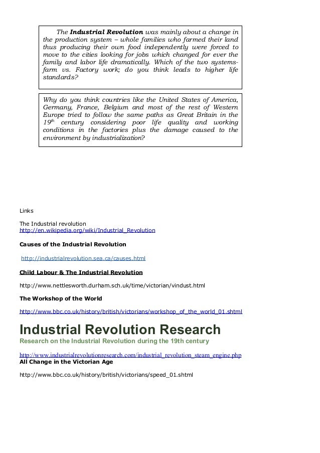 Industrial revolution questions