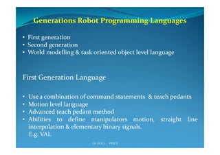 Industrial robotics -Robot programming