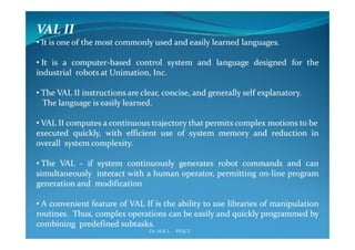 Industrial robotics -Robot programming