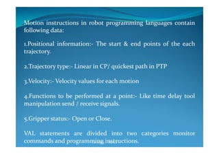Industrial robotics -Robot programming