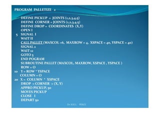 Industrial robotics -Robot programming
