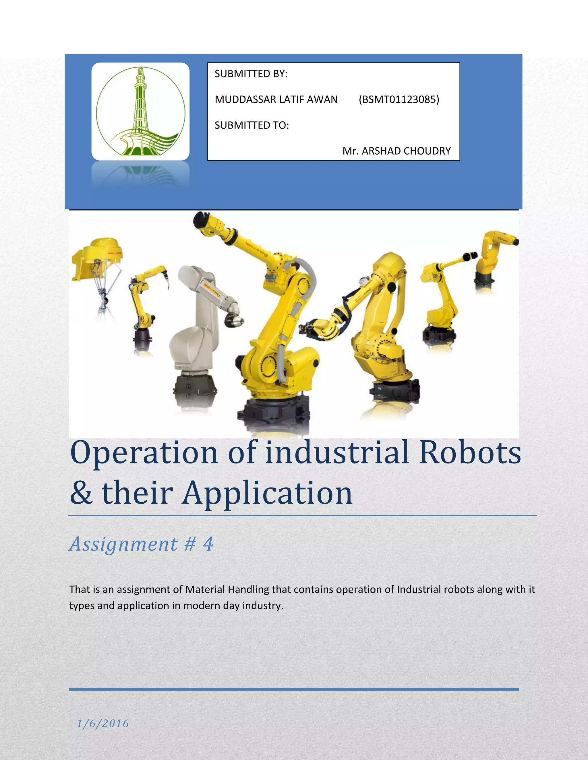 Industrial robots | PDF | Robotics | Technology & Computing