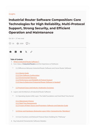 Industrial Router Software Composition Core Technologies for High ...