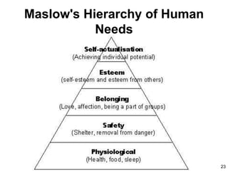 23
Maslow's Hierarchy of Human
Needs
 