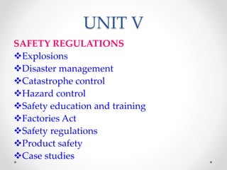 Industrial safety unit v ppt | PPTX