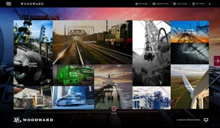 DOWNLOADSBROCHURES PRESENTATIONS SPEC SHEETSCASE STUDIESW O O D W A R D
WHY WOODWARD?
Because it absolutely has to be right, depend
on Woodward.
A 140 year reputation for delivering
high-quality, reliable systems that
perform as expected.
Close customer collaboration to
develop innovative solutions that
move your technology forward.
Positive impacts on reliability,
safety, energy efficiency, and
emissions reduction.
Exceptional solutions and systems
expertise in specialized
technologies.
COMPANY PRESENTATION
OUR MARKETS
ALTERNATIVE
FUELED VEHICLES
NAVAL
&
MARINE PROPULTION
COMPRESSION
POWER
GENERATION
RENEWABLE
POWER
EXTRACTION CRITICAL POWER
POWER
DISTRIBUTION
LOCOMOTIVE
ENGINE
SYSTEMS
TURBINE
SYSTEMS
INDUSTRIAL
TRANSPORTATION
CLOSE
 