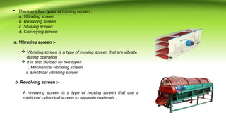 INDUSTRIAL SCREENING screening and the metrial testing | PPTX