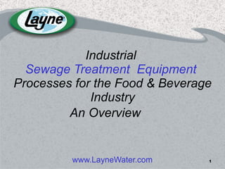 Industrial   Sewage Treatment  Equipment  Processes for the Food & Beverage Industry www.LayneWater.com An   Overview 